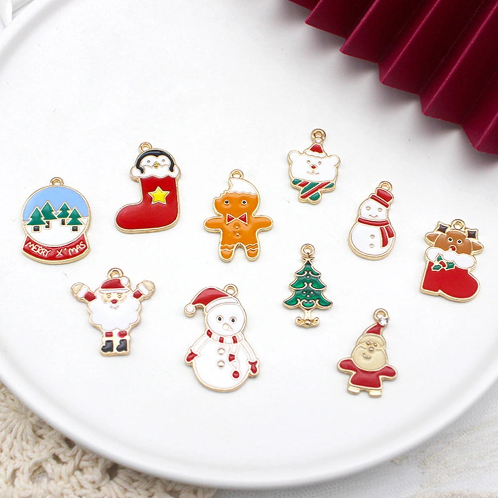 10Pcs Christmas DIY Pendant Charm for Jewelry Making Necklace Bracelet Earring