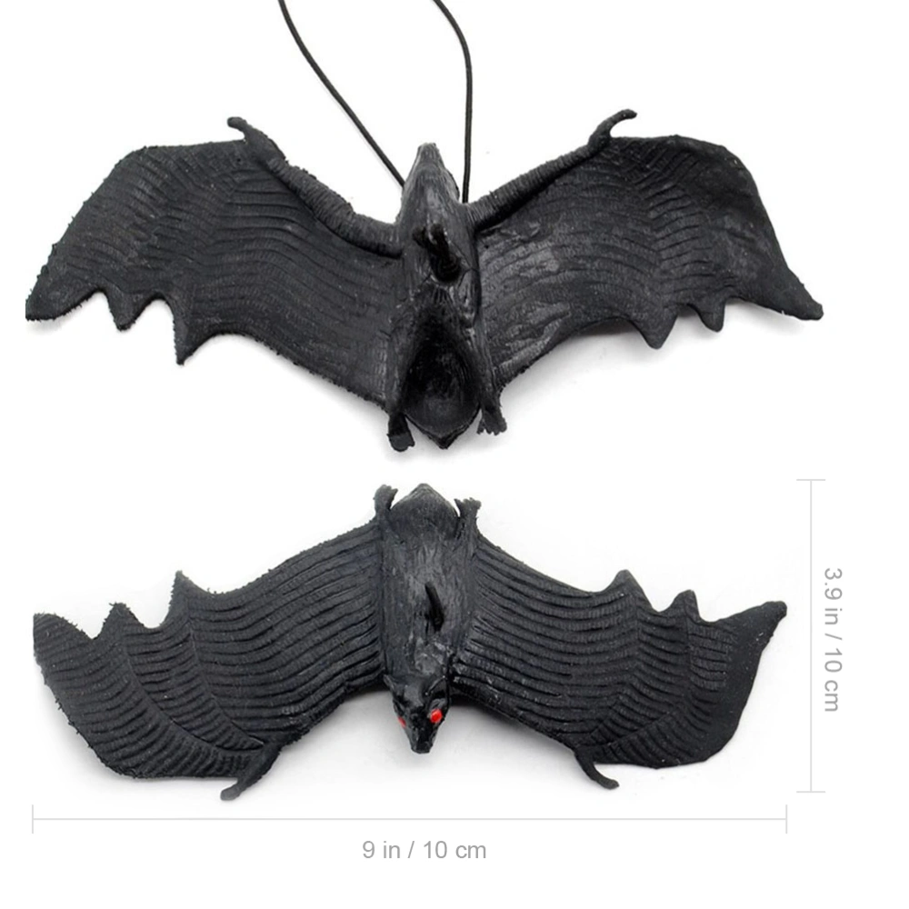 Hanging Rubber Bat On String Wall Hanging Joking Trick For Halloween Party Prop