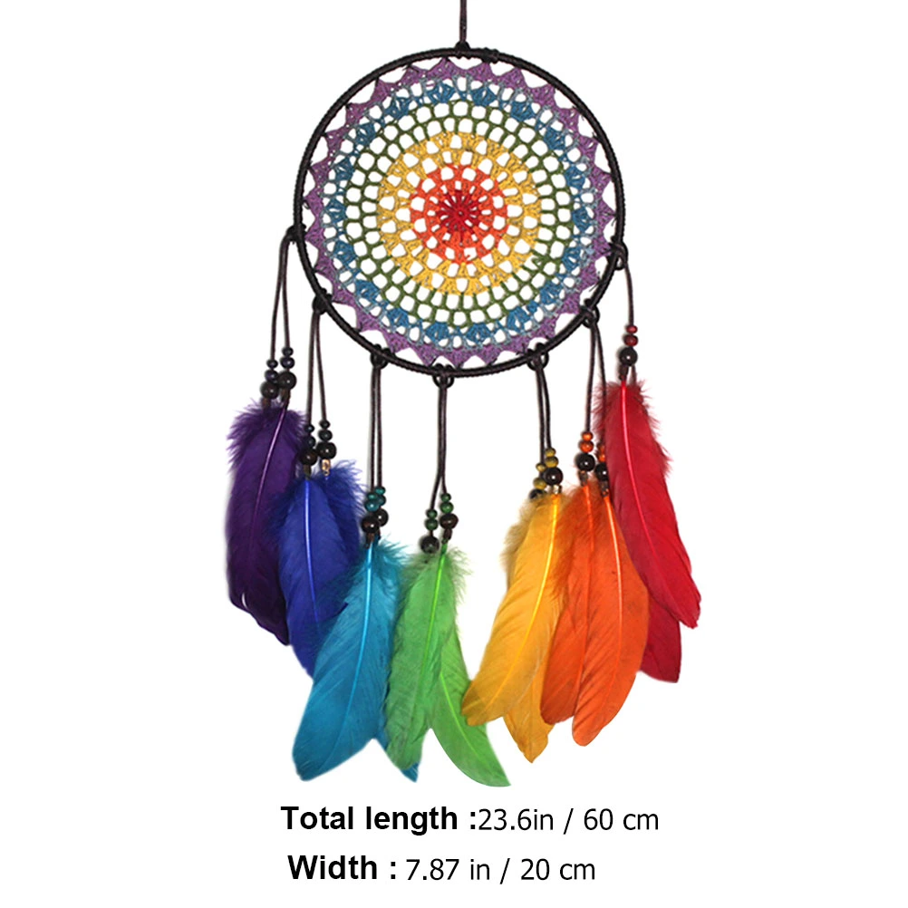 1pc Colorful Dream Catcher Lovely Feather Dream Catcher Wall Hanging Ornament