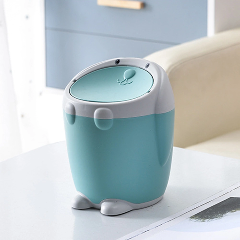 Small Desktop Waste Bin Plastic Tabletop Small Rubbish Bin Lidded Waste Bin