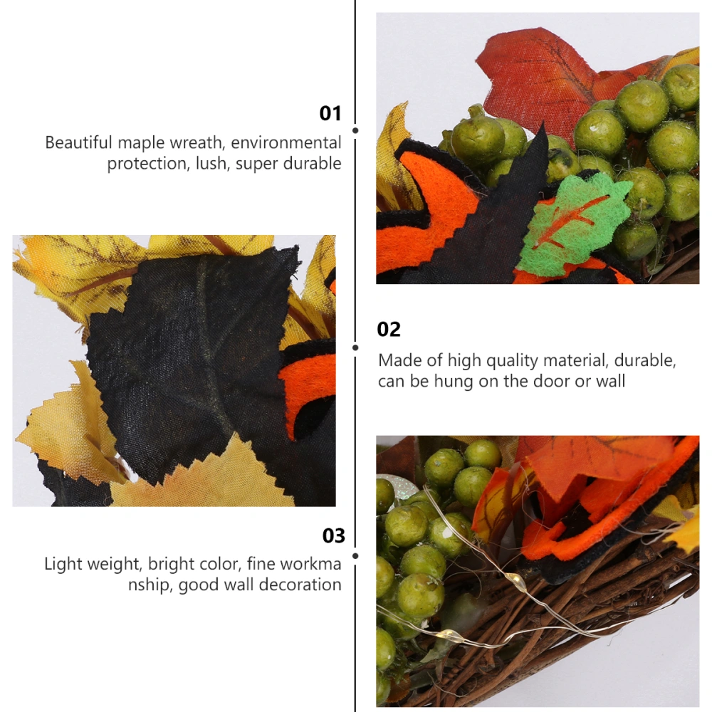 Halloween Maple Garland Home Maple Wreath with Light Door Decor (Assorted Color)