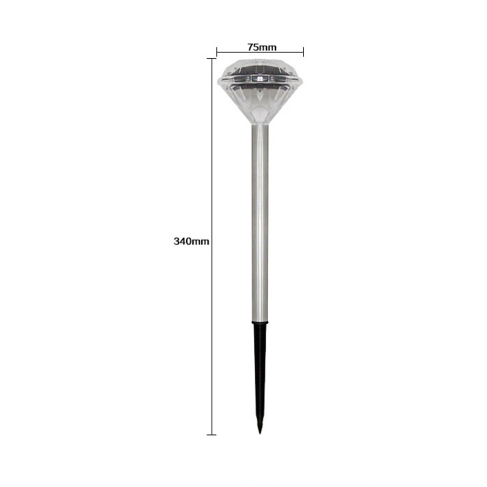 Solar Powered LED Light Diamond Shaped Solar Waterproof Standing Panel Landscape Lights for Pathway Landscape Garden Outdoor Patio Yard - Random Light Corlor(Silver)