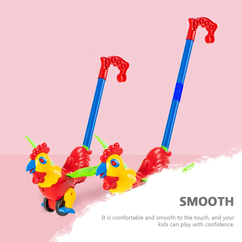 Baby Pushing Cart Toy Funny Cartoon Baby Walker Push and Pull Learning Walker