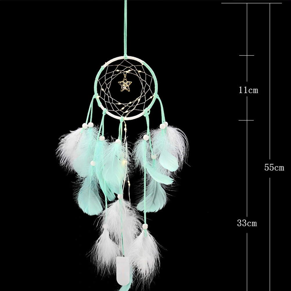 1PC Dreamcatcher Night Lamp Feather Pendant Hanging Ornamnet Decor for Bedroom