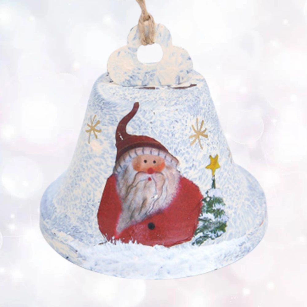 Christmas Hanging Bell Santa Pattern Hanging Decoration Christmas Xmas Party Christmas Tree Hanging Ornament White