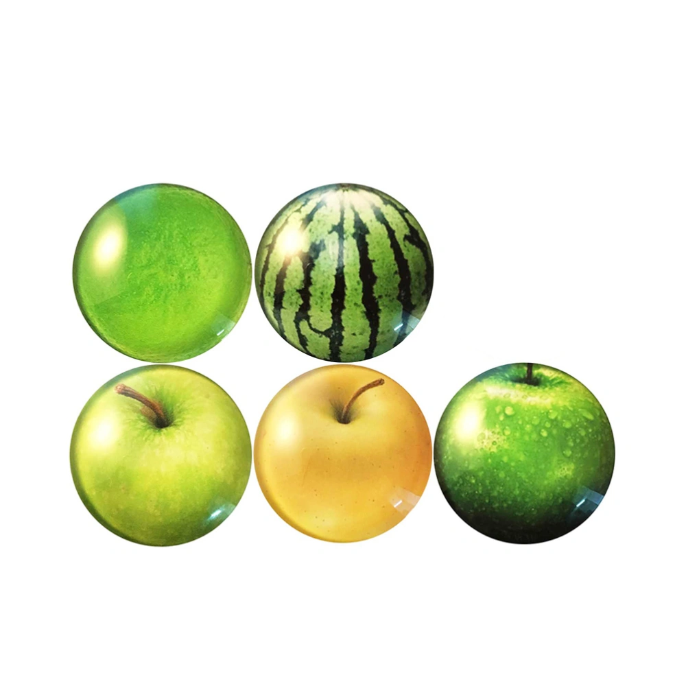 5pcs Fruit Fridge Magnets Glass Refrigerator Magnet Early Education Toys Home Decoration (Random Pattern)