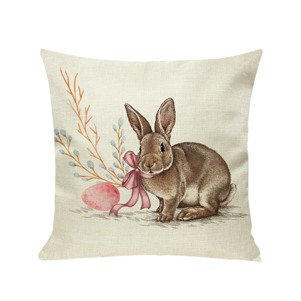 Easter Rabbit Pattern Pillowcase Creative Pillow Cover Cushion Protector