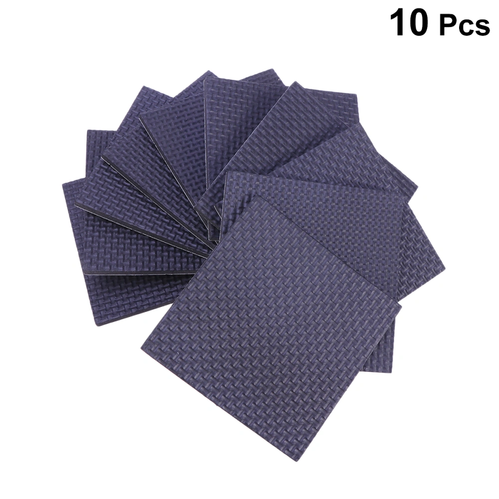 10 Sheets Anti-friction EVA Pads Chair Grippers Stopper Sound Insulation Furniture Floor Stool Protection Mats (Black Square)