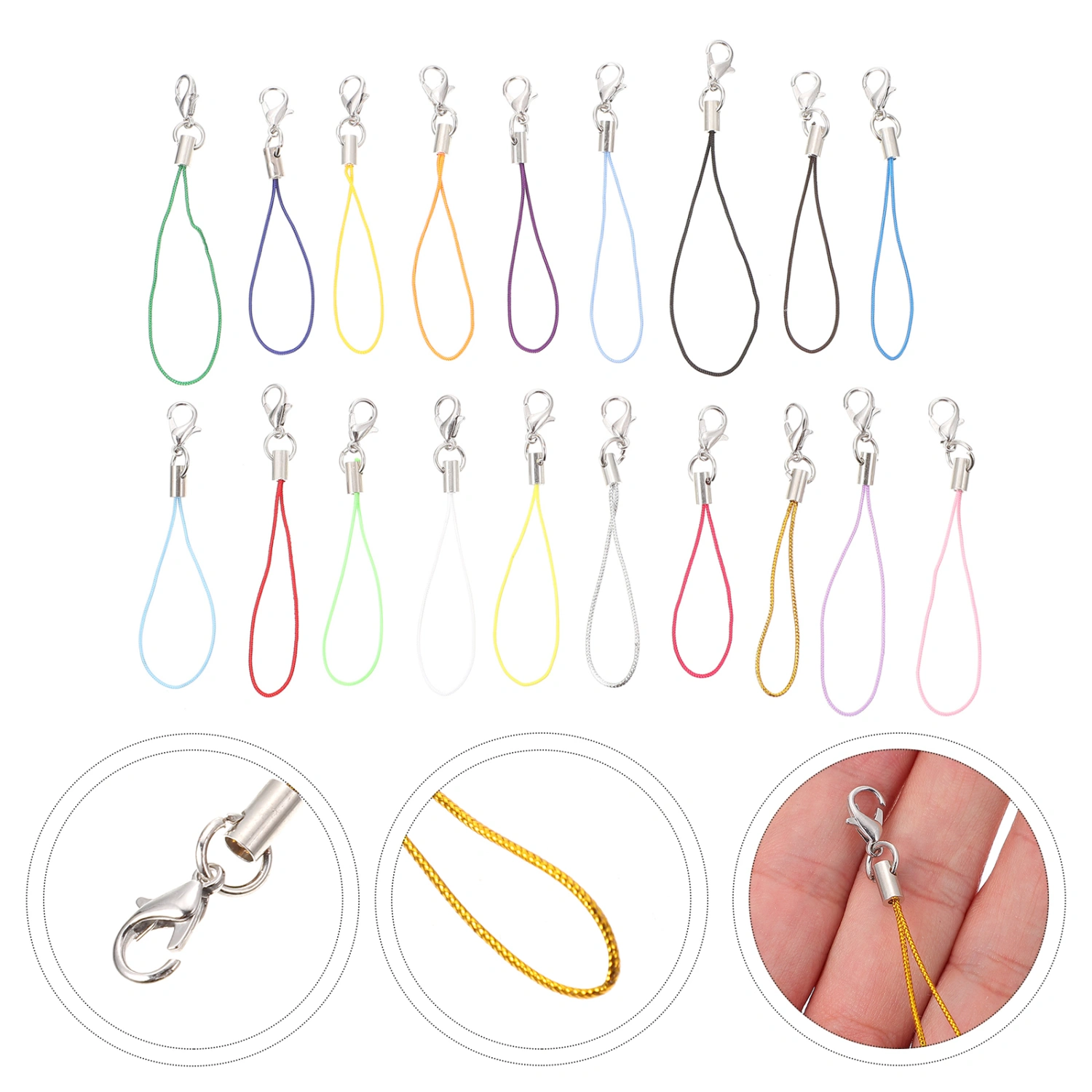 100pcs Phone Lanyards Phone Decorations Wrist Ropes Birthday Gift Pendant