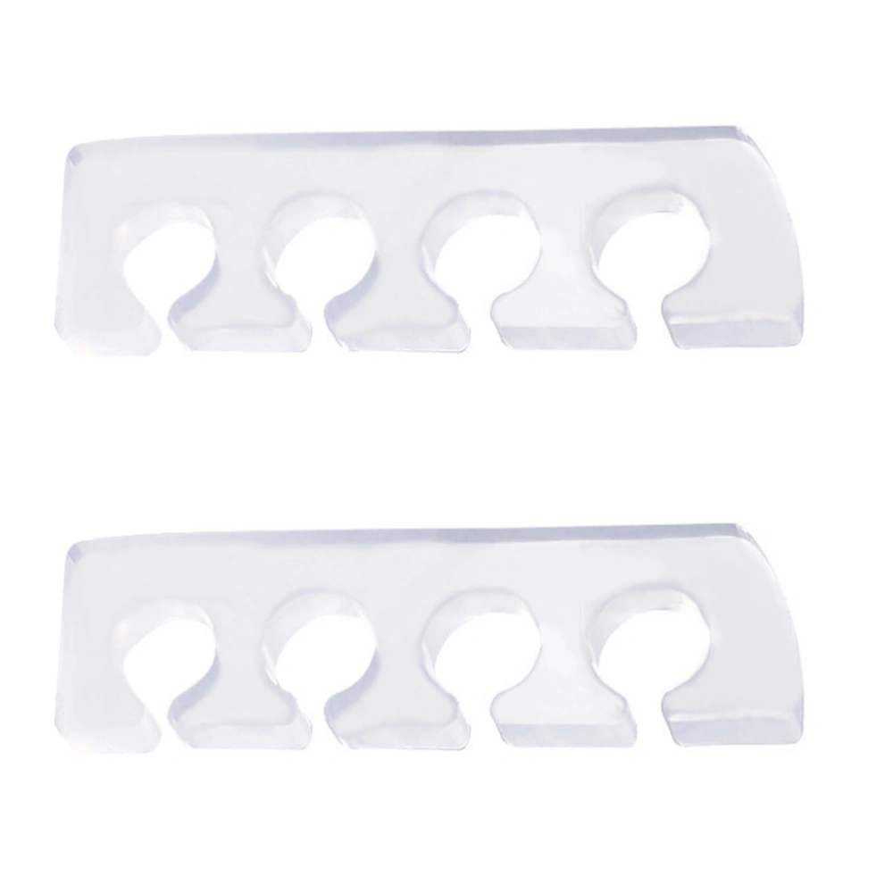 1 Pair Pinky Toe Separators Silicone Toe Protectors Foot Correctors (White)