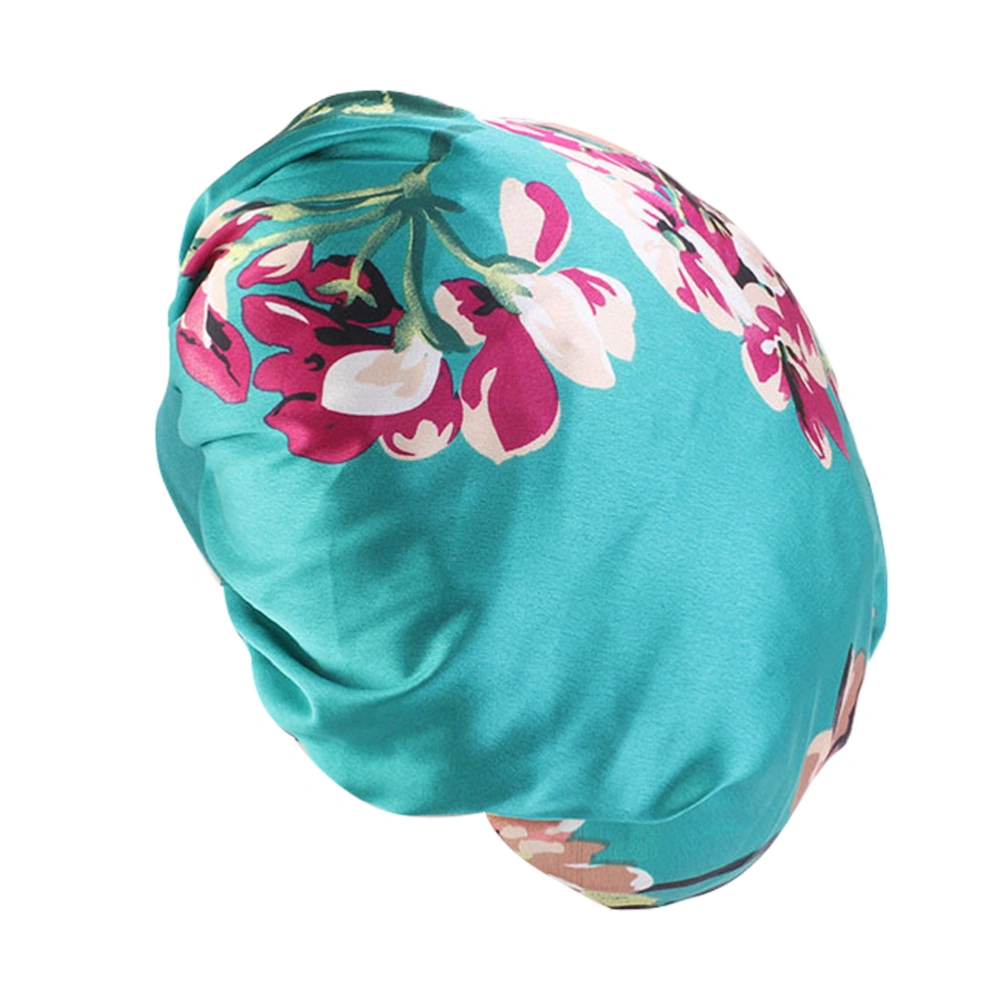 1Pc Imitated Silk Fabric Nightcap for Woman Mobcap for Home Sleeping Hat Chemotherapy (Green)