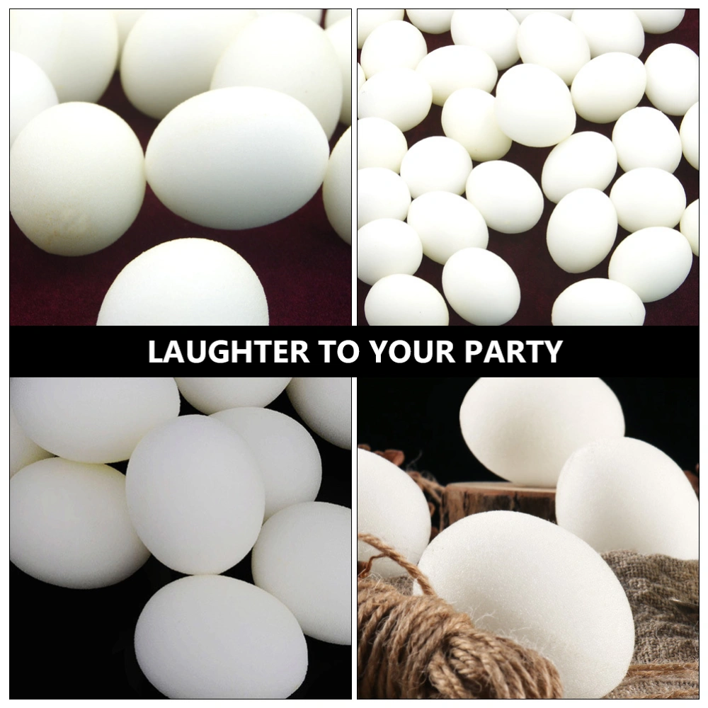 10Pcs Multi-purpose DIY Sponge Eggs Interesting Party Performance Eggs (White)