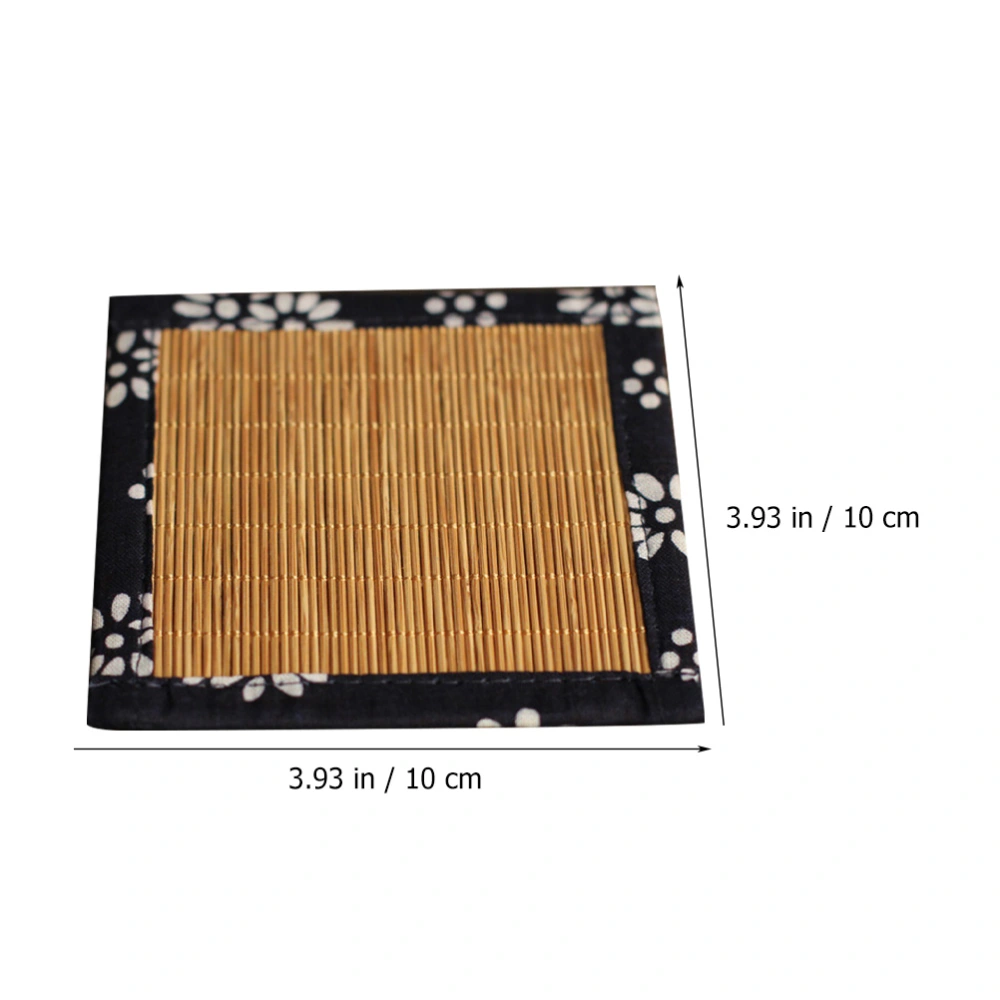 4pcs Bamboo Coaster Woven Square Cup Mat Tea Cup Coaster Tea Table Decorations