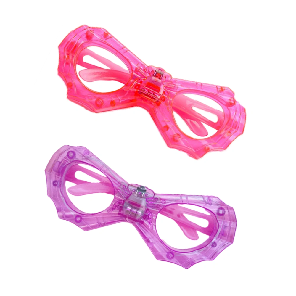 2 Pcs Halloween Party LED Glowing Eyeglass Spider Shaped Light up Eyewear Fun Party Eyeglass for Kids Teens Random Color