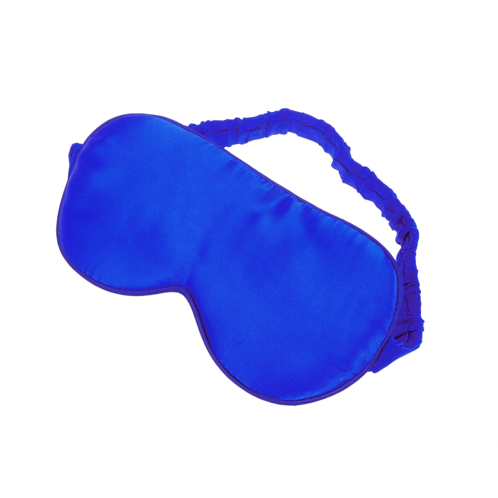 Natural Silk Smooth Sleep Eye Patch Cover Adjustable Silk Shading Black Eye Patch Blindfold(Sapphire)