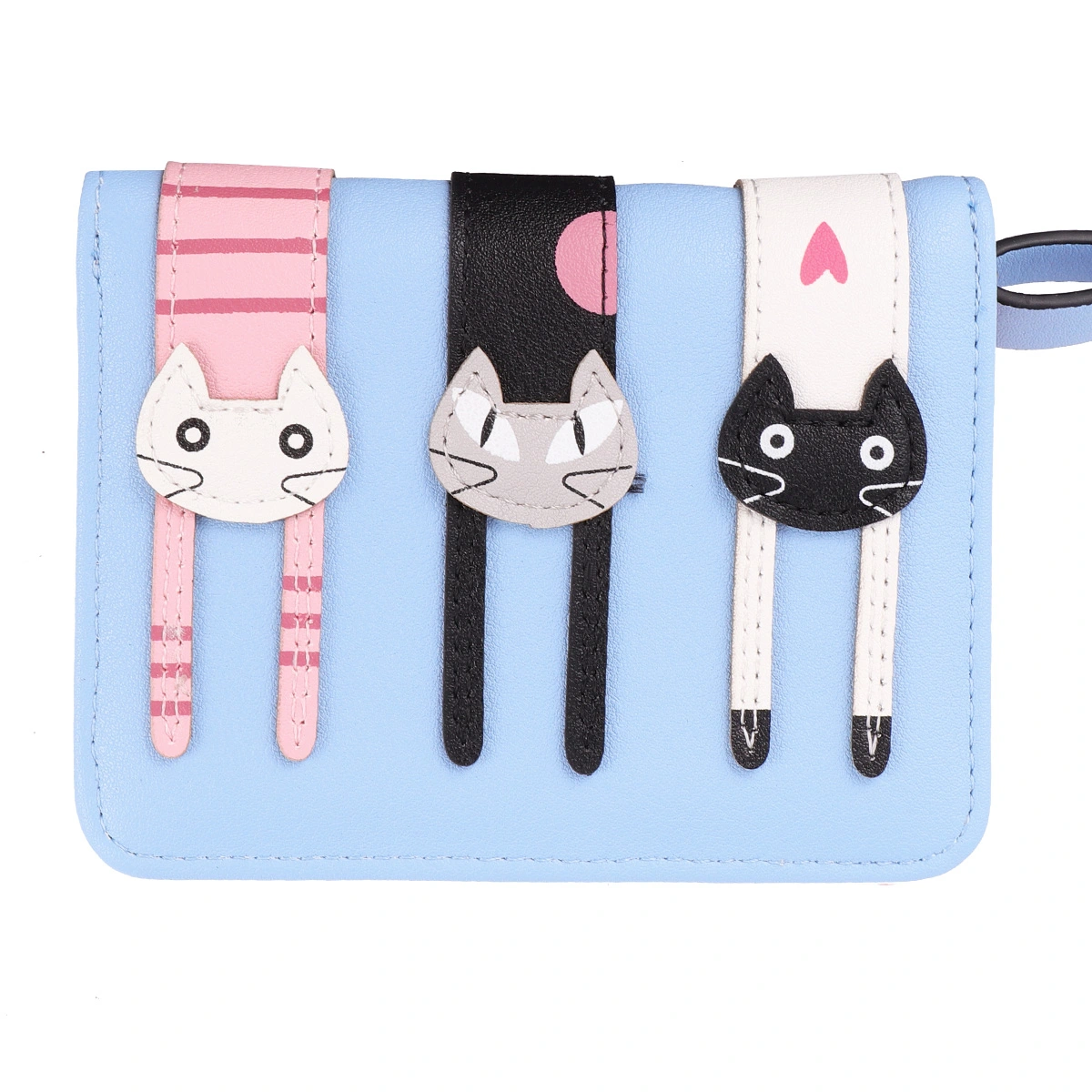 1Pc Women Wallet Short Wallet Cat Pattern Zipper Wallet Short Coin Purse
