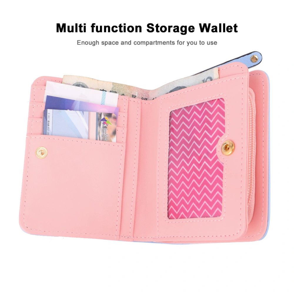 1Pc Women Wallet Short Wallet Cat Pattern Zipper Wallet Short Coin Purse