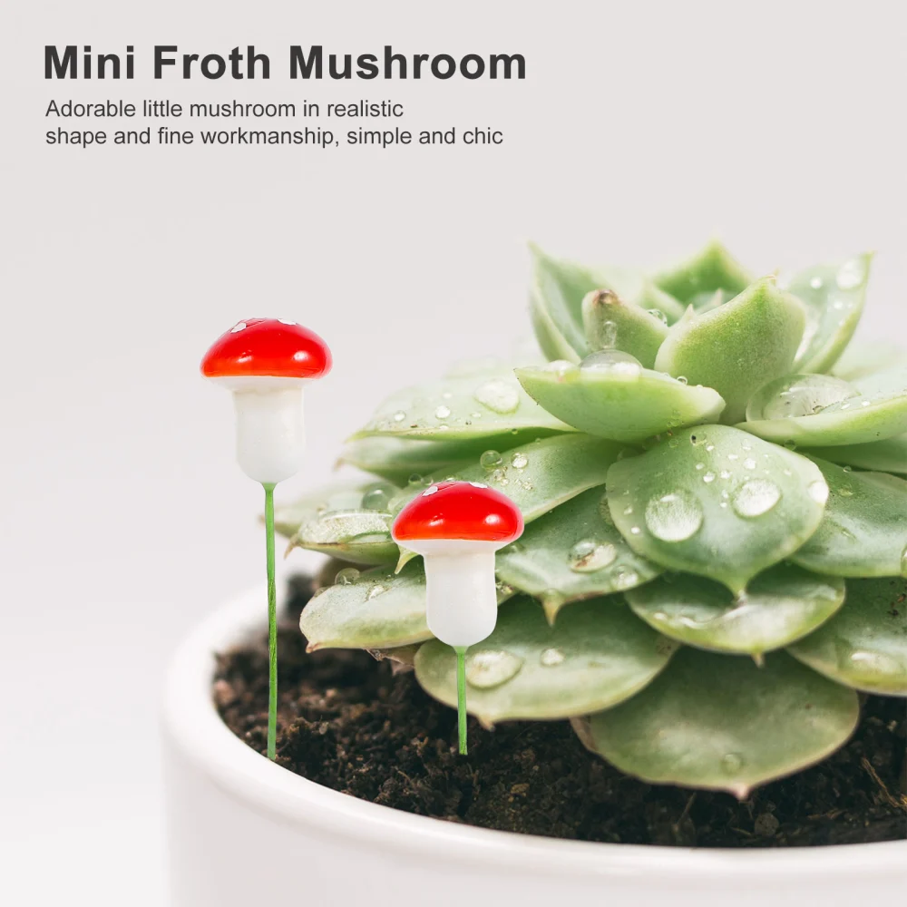 100pcs Mini Froth Mushroom Garden Ornament Bonsai Micro Landscape Decorations