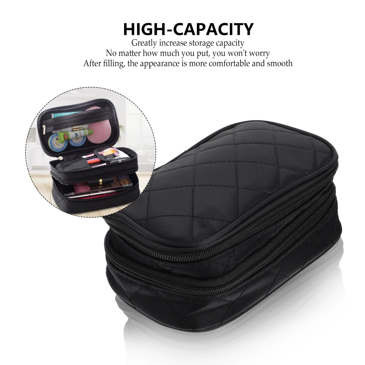 Women's Cosmetic Bag Waterproof Makeup Pouch Cosmetic Toiletries Organizer
