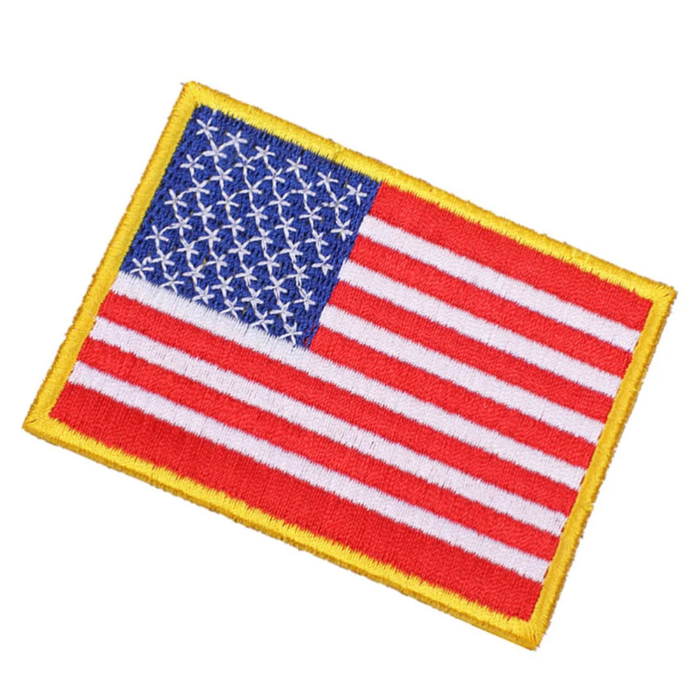 6pcs Flag Clothes Hole Repairing Patches Clothes Patches Accessory Creative Embroidery Applique (2#)