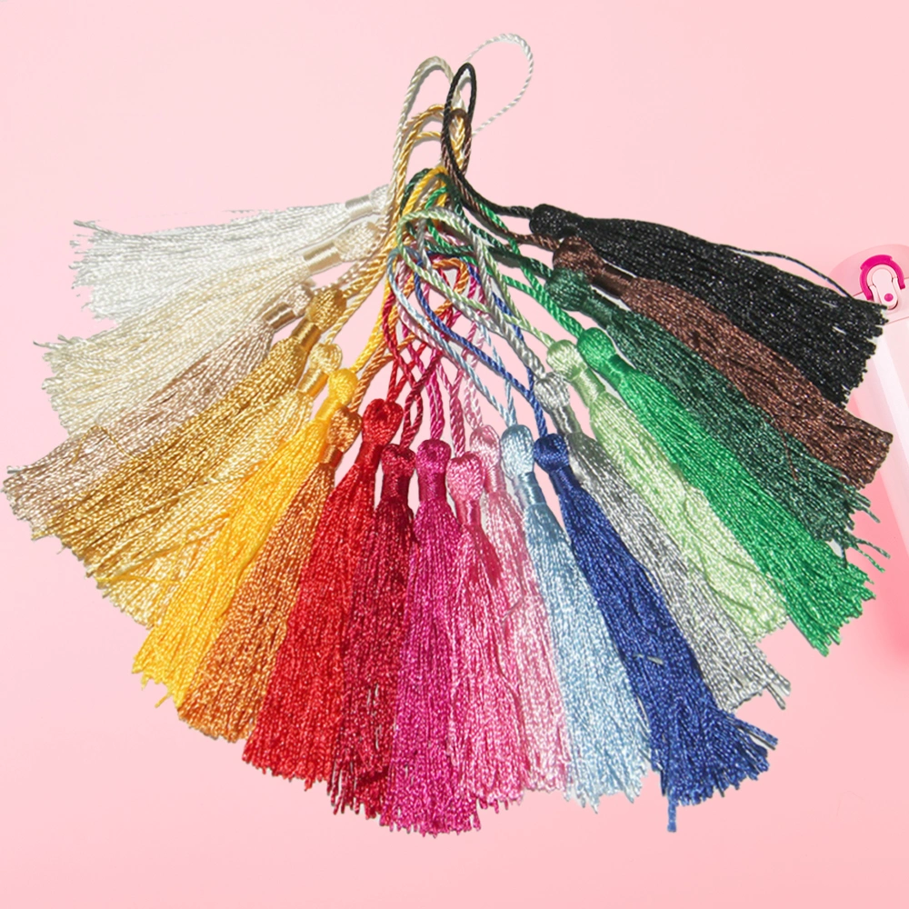 100pcs Chinese Knot Tassels Pendant with Loop DIY Crafts for Jewelry Making Bookmark Keychain Curtain (Random Color)