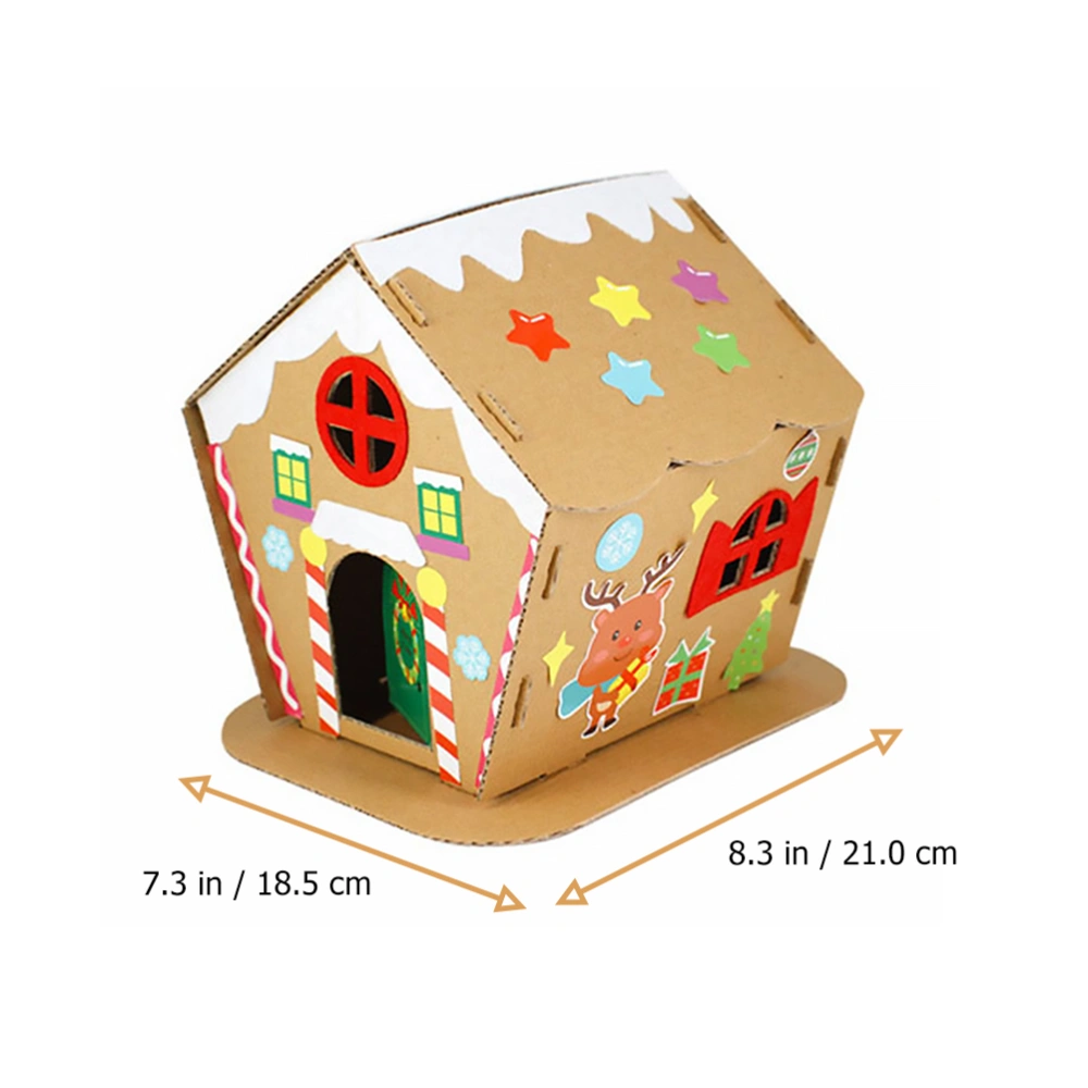 1 Set Christmas DIY Small House Decor Children Handmade DIY House without Lamp