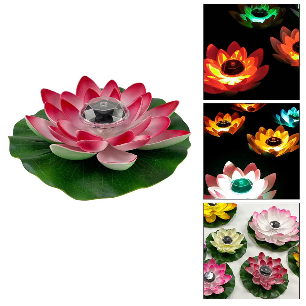 Water Floating Lotus Light Solar Lotus Lamp Wishing Light for Courtyard Pool