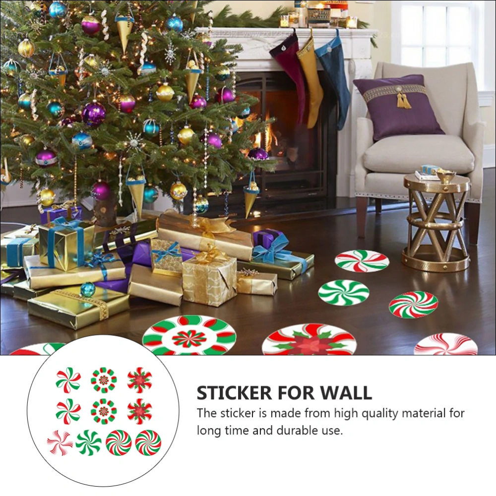 10pcs Christmas Floor Sticker Wall Decal Decorative Peppermint Candy Sticker