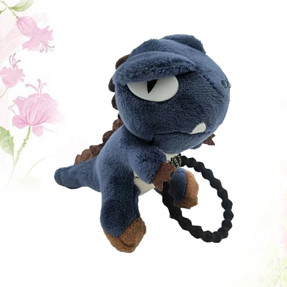 1PC Plush Tyrannosaurus Hair Tie Cartoon Dinosaur Hair Rope Hair Band for Girls Kids (Blue)