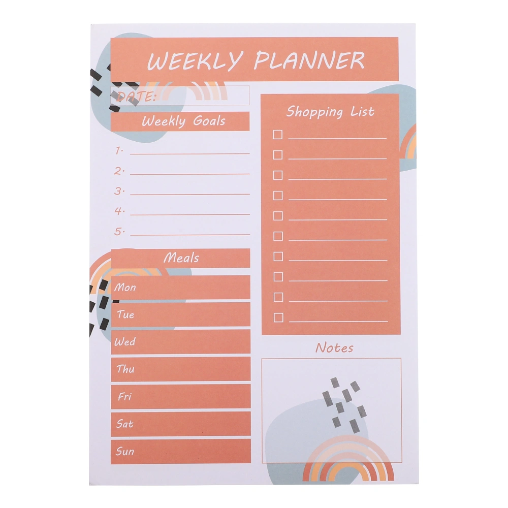 80 Sheets of Schedule Planing Pad Tearable Memo Pad Plans Writing Notepad for Office School