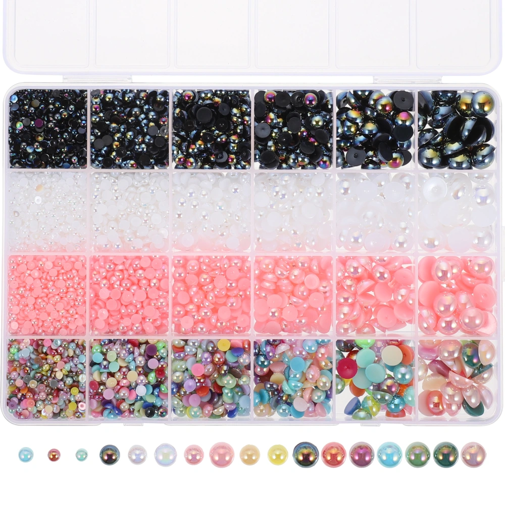 1set Crafts Flatback Pearls Assorted Sizes Half Round Pearl Beads DIY Material