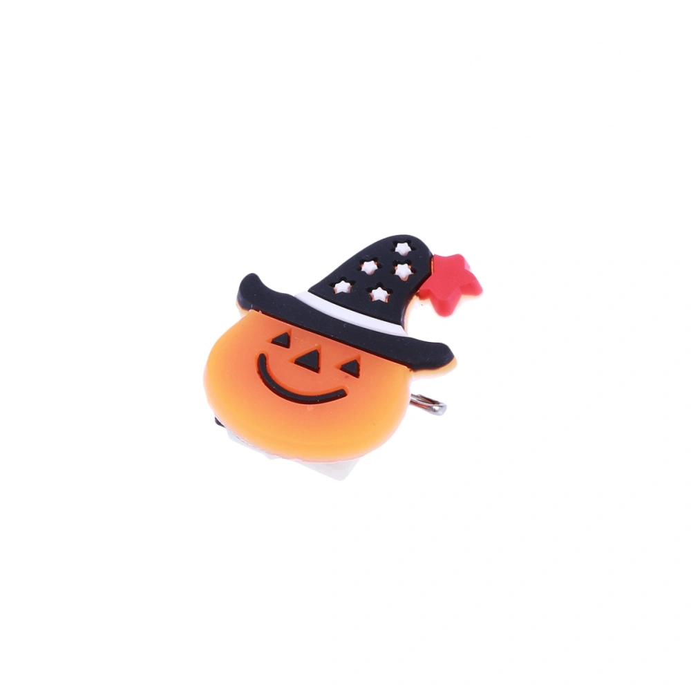 5PCS Halloween Flashing Brooch LED Brooch Kids Party Supplies Flashing Light Brooch (Smile Pumpkin)