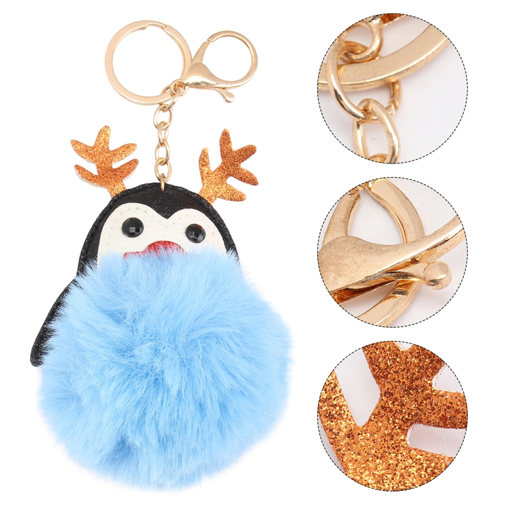 Christmas Antlers Penguin Keyring Cartoon Plush Doll Pendant Gift for Women