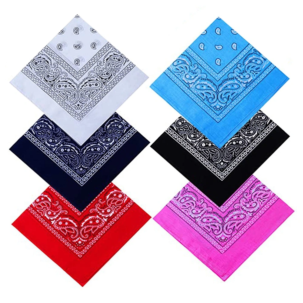 6pcs Hip-hop Head Wraps Fashion Printing Kerchief DIY Fixing Headbands Sports Hair Band for Men Women