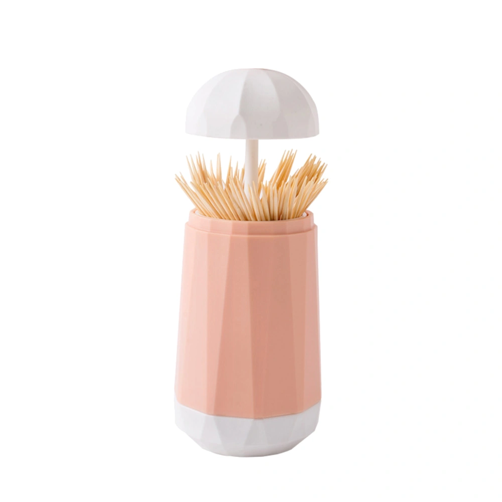 Pink Toothpick Can Press Toothpick Boxes Retractable Convenient Toothpick Holder Creative Cotton Swabs Collection Boxes for Kitchen Restaurant