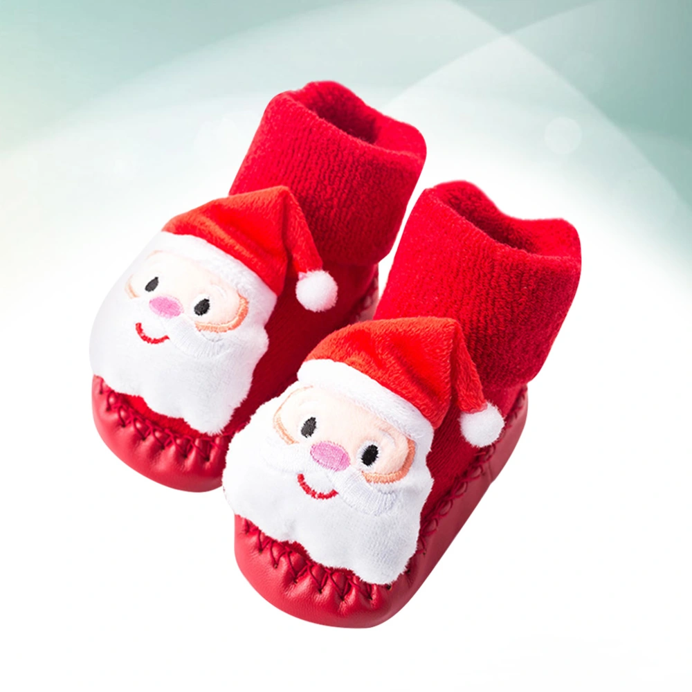 1 Pair Thickening 3D Cartoon Socks Shoes Socks Christmas Anti-Skid Floor Socks for Baby Infant Toddler (Christmas Old Man 11cm)