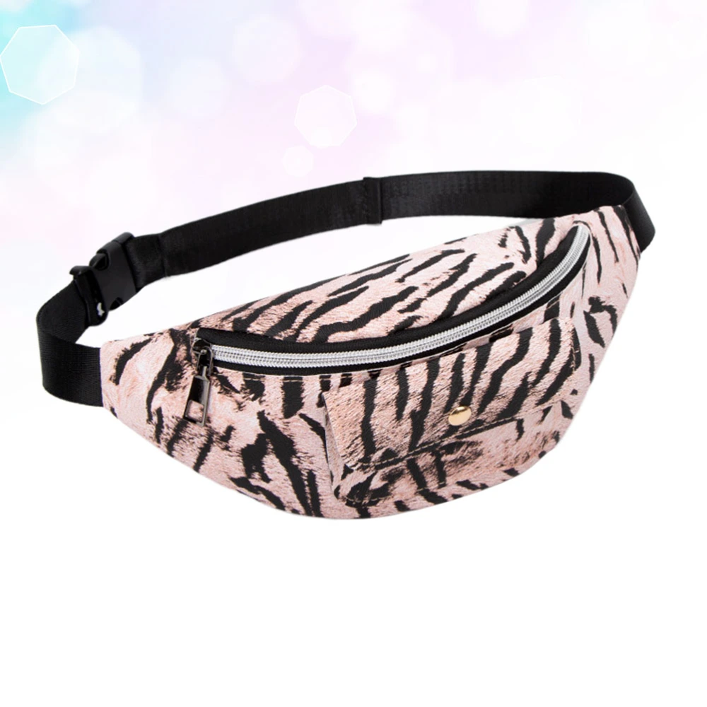 1PC Chic Waist Pack Fashion Tiger Stripe Crossbody Bag Casual Waist Bag Storage Bag for Women Ladies (Pink)