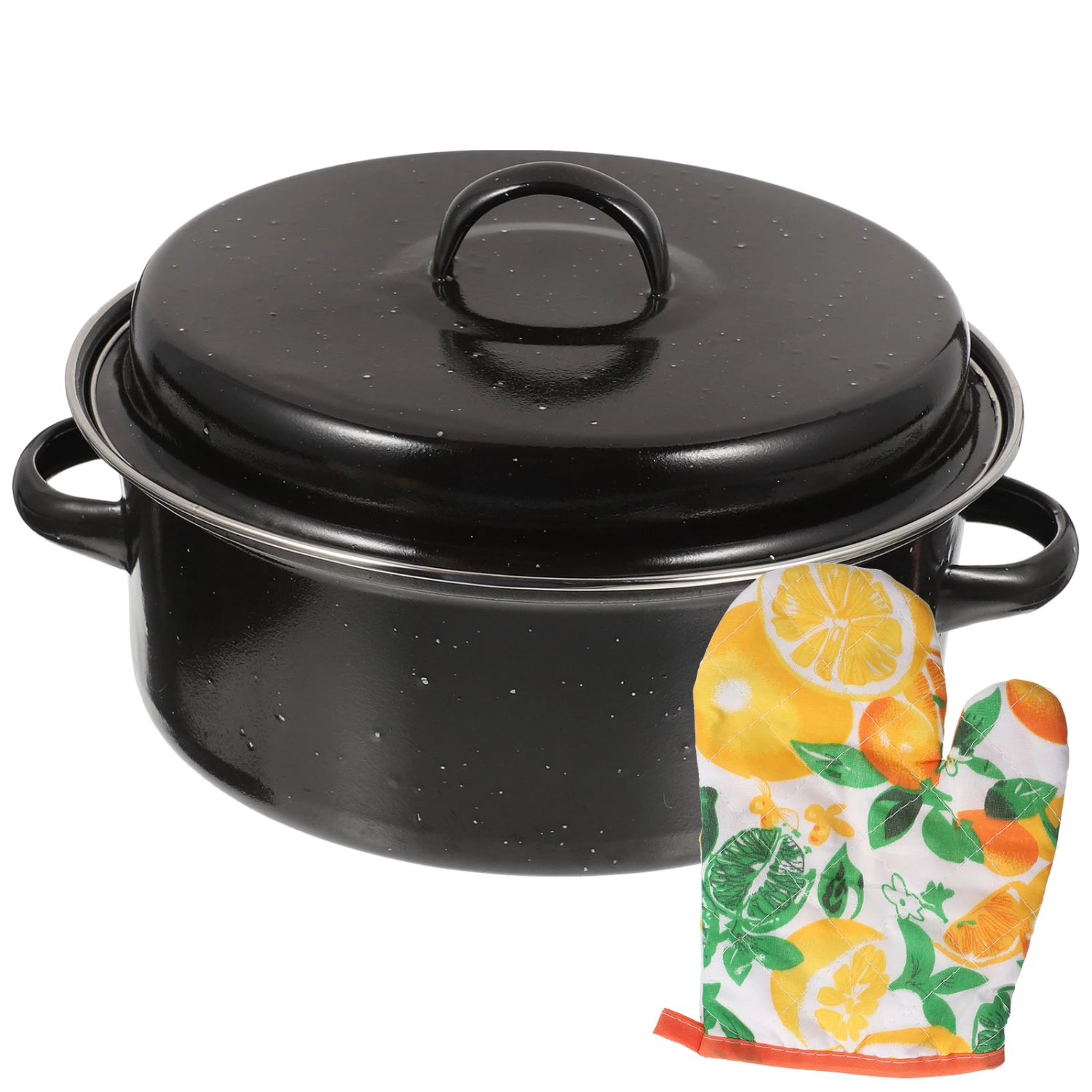 1 Set Household Roasting Pan Convenient Cooking Pot Multi-function Roasting Pot Cooking Accessory