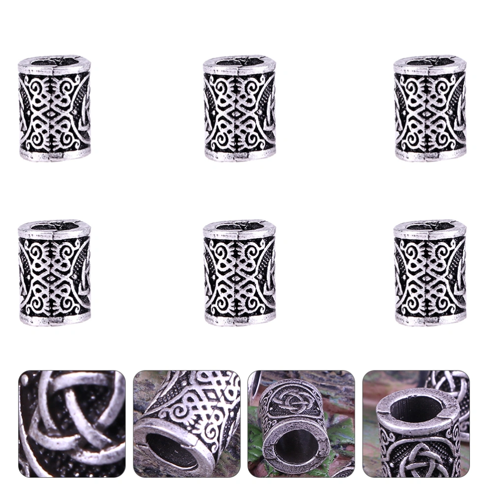 6pcs Viking Beard Beads Alloy Celtic Knot Hair Tube Hair Accessories Decoration