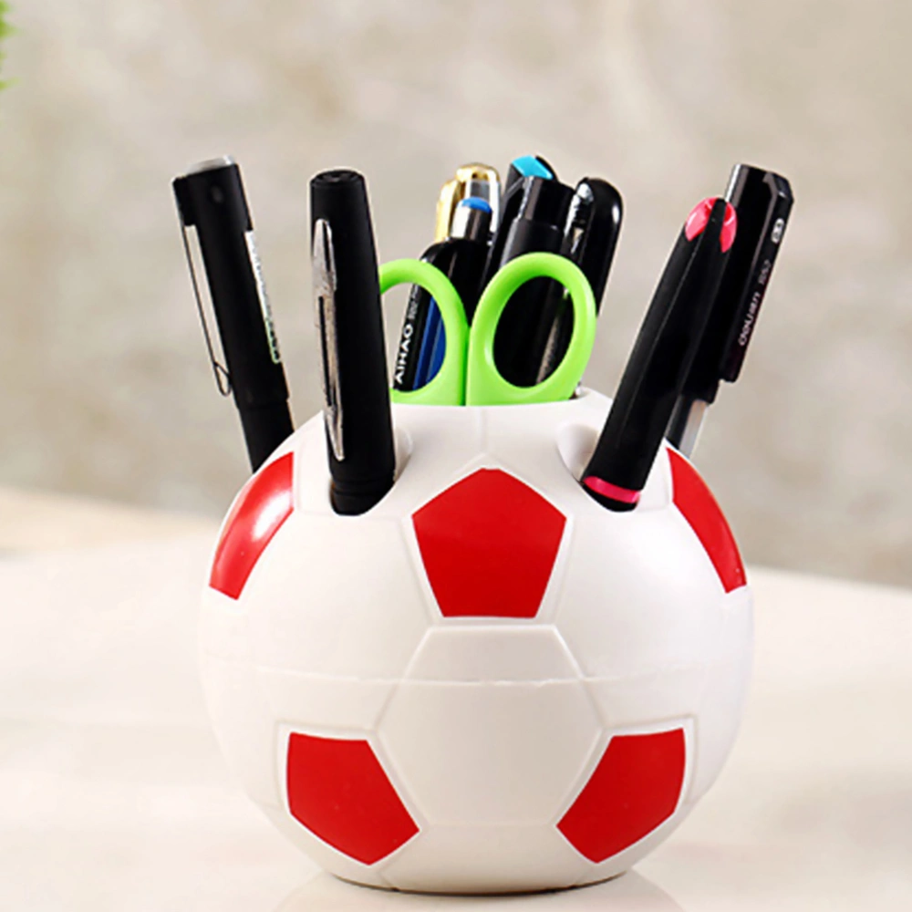 2 Pcs Students Pen Holder Soccer Shape Desktop Organizer Container Table Decor