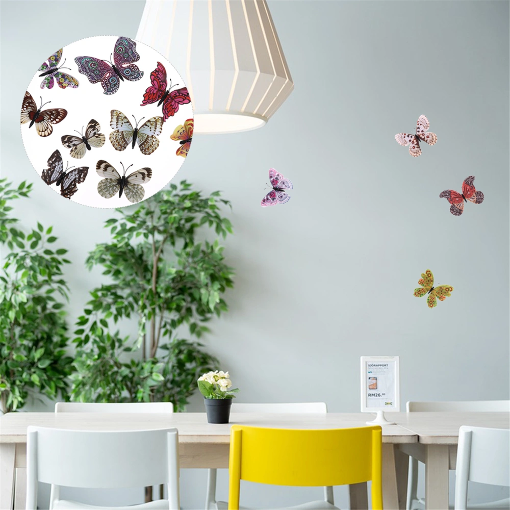 24Pcs 3D Wall Sticker Butterflies Stickers Decorative Wall Decal Bedroom Sticker