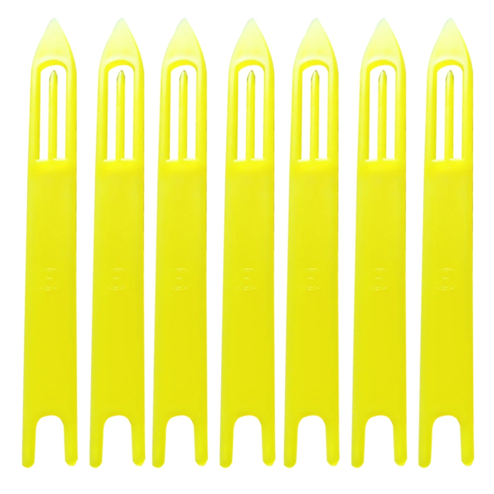 30 Pcs Knitting Tool Fishing Line Equipment Repair Netting Needle Shuttles Sewing Accessories (Yellow, 0.8x13cm)