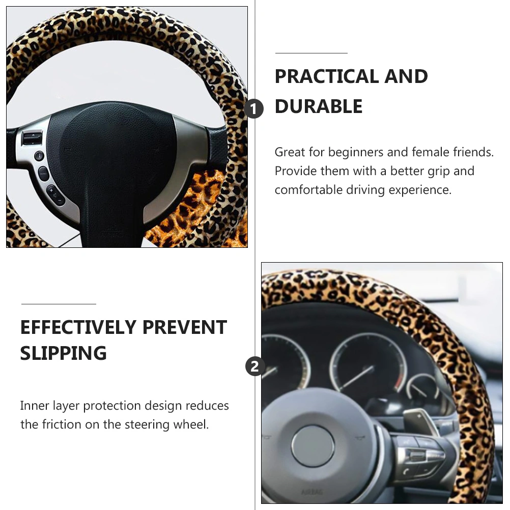 1 Set/4pcs Car Steering Wheel Cover Steering Wheel Grip Cover Keychain Kit