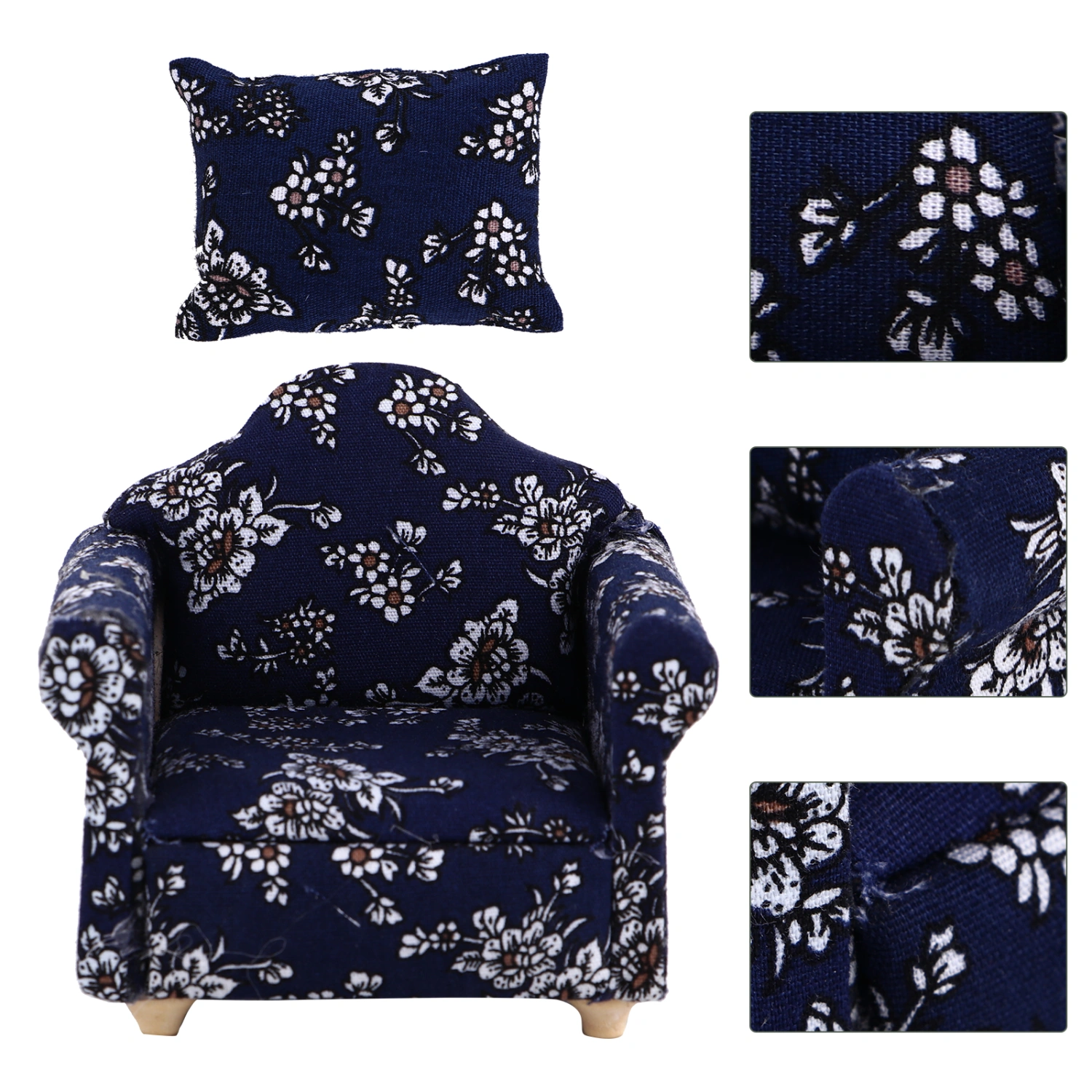 Funny Dollhouse Sofa Mini House Sofa Toy Model Sofa Mini Sofa with Pillow