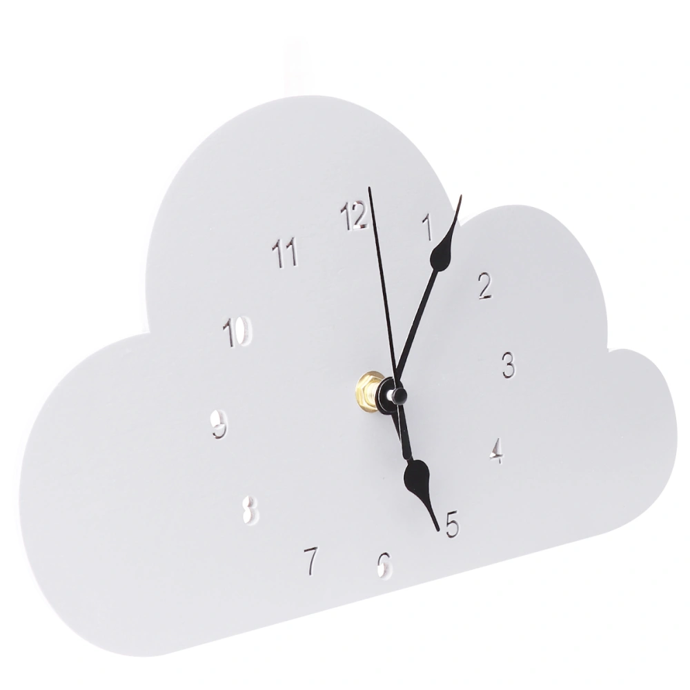 1Pc Nordic-style Clock Cloud-shaped Clock for Bedroom Desktop Clock for Dorms Home Clock (Light Grey)