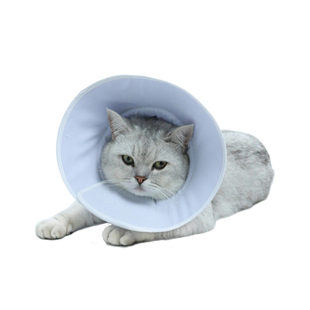 Cotton Elizabethan Collar Pet Recovery Collar Protective Dog Puppy Collar (Blue, Size S)