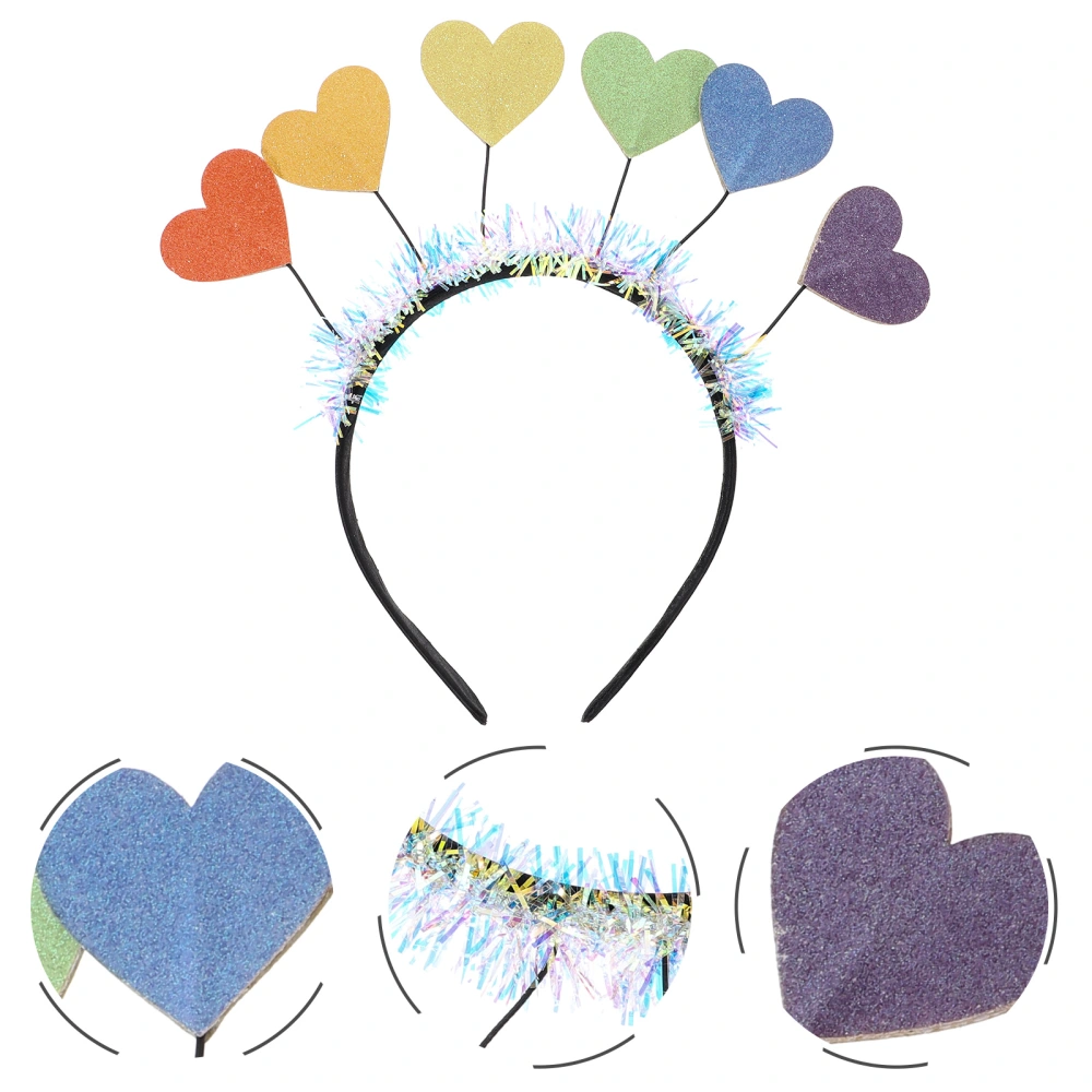 Heart Shape Headband Ornament Plastic Hairband Valentine's Day Hair Band Girl Headband Decor