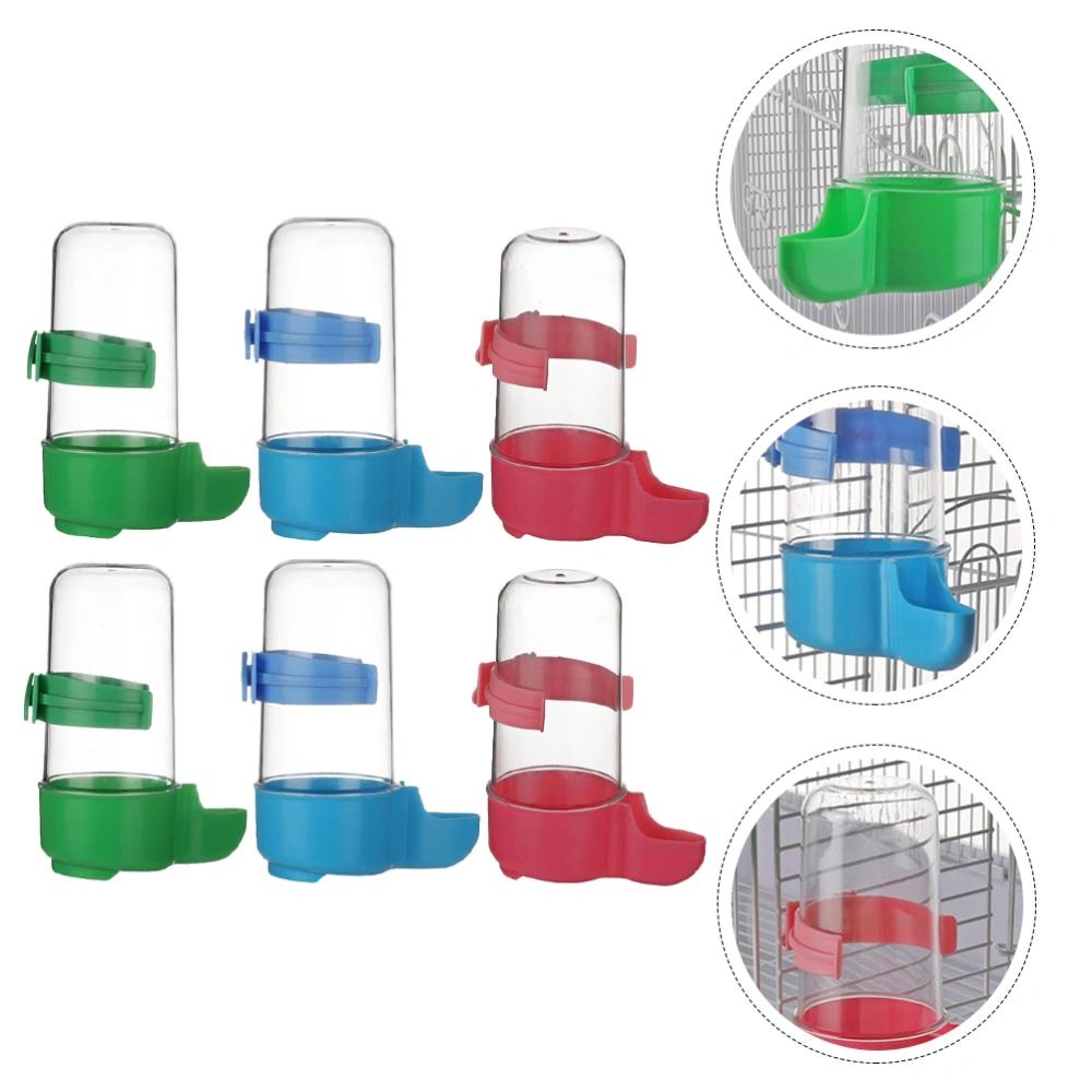 1 Set 6 Pcs Bird Cage Accessories Bird Drinking Water Feeders (Random Color)