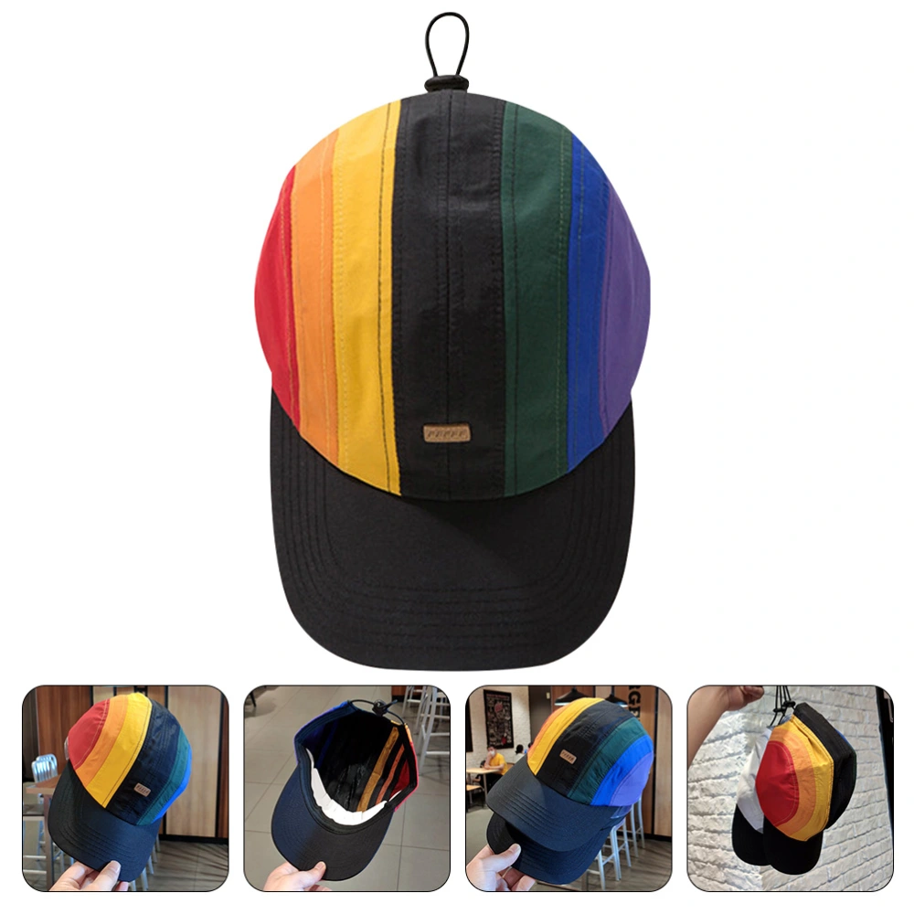 Rainbow Drawstring Hat Baseball Cap Pride Month Cap LGBT Pride Baseball Cap