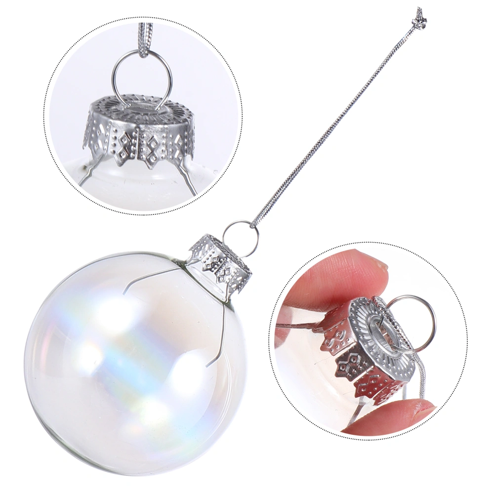 6pcs Christmas Ball Transparent Glass Ball Pendant Christmas Tree Bar Ornament